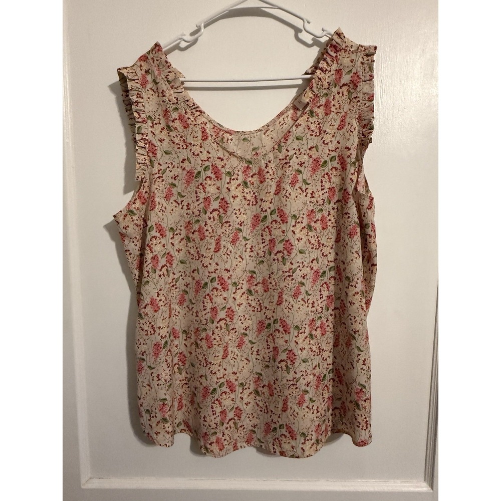 Hailey & Co. Women's Sleeveless Floral Top  Size XL